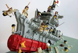 sinking lego ship lego boat, lego
