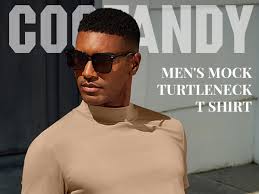 COOFANDY Men's Mock Turtleneck T-Shirts Short Sleeve Pullover Sweater Basic  Designed Undershirt Slim Fit Top A-Army Green at Amazon Men's Clothing store