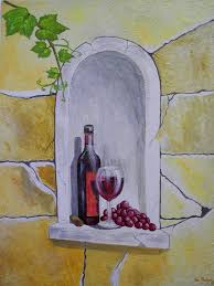 Acrylmalerei In Vino Veritas 60x80 Cm Stilleben Acrylfarben Auf Leinwand Keilrahmen Strukturpaste Kunstobjekte Weinbilder Keilrahmen Malerei Abstrakt