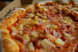 Hawaiian pizza on white background. Hawaiian Pizza Wikipedia
