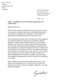 Lettre De Motivation Cap Peintre Applicateur Modele De Lettre