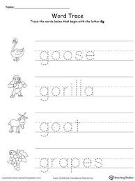 Trace Words That Begin With Letter Sound G Tracing Worksheets Preschool Letter D Worksheet Letter Worksheets For Preschool
