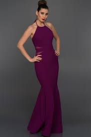 Mor Boyundan Baglamali Abiye W6016 Resmi Elbise Mor The Dress