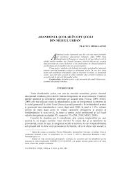 Absenteismul este principalul factor asociat cu abandonul scolar, având o înalta valoare predictiva în raport cu acesta; Pdf Abandonul Scolar In Opt Scoli Din Mediul Urban 1