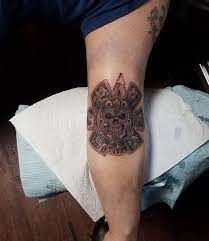 The use of a wider gauge needle or premier ink may have helped retain brightness in the powder blue fill while the black outline could be deployed more clearly. 50 Traditional Elbow Tattoos For Men 2021 Tribal Designs