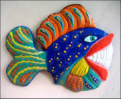 Whimsical Fish Tropical Fish Metal Wall Art Painted Metal Etsy Metal Fish Wall Art Metal Butterfly Wall Art Fish Wall Art