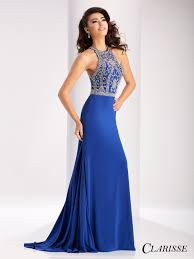 Clarisse Prom 2807 Royal High Neckline Prom Dress Tight Fitting Prom Dresses Prom Dresses Long Blue Long Tight Dresses