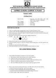 We did not find results for contoh soal cpns pdf beserta jawaban. Top Pdf Latihan Soal Lcc Mpr 4 Pilar Kehidupan Berbangsa Dan Bernegara 123dok Com