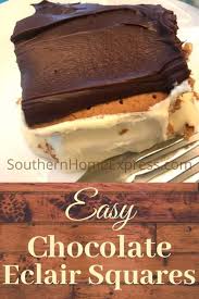 No Bake Chocolate Eclair Squares Recipe In 2020 Desserts Easy Chocolate Dessert Recipes Easy