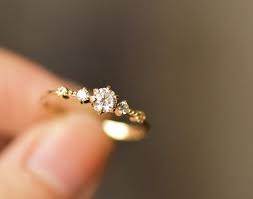 14k Solid Yellow Gold Engagement Ring Simple Engagement Gold Simple Engagement Ring Wedding Rings Simple Simple Engagement Rings