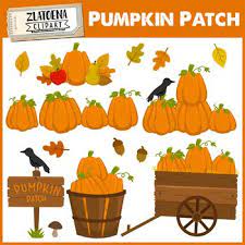 Pumpkin Patch Clip Art Thanksgiving Halloween Autumn Clipart Fall Season Contains 36 Images 18color Ones And 18 Black And Clip Art Pumpkin Patch Fall Clip Art