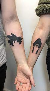 The Hair Of Goku And Chi Chi From Dragonball Tattooed On My Wife And Me By Judd Wrighton At Lords Tattoo Stu Z Tattoo Couples Tattoo Designs Dragon Ball Tattoo