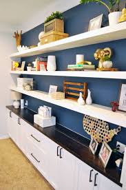 Maybe you would like to learn more about one of these? How I Built Wall To Wall Floating Shelves By Myself For 200 Floating Shelves Living Room Home Office Shelves White Floating Shelves