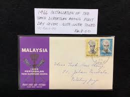 Yang dipertuan agong is on facebook. 1966 Installation Of The Yang Dipertuan Agong First Day Cover Note Cover Toned Isc Rm12 Antiques Stamps On Carousell