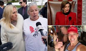 Ashli Babbitts mother stands alongside Marjorie Taylor Greene outside  Capitol | Daily Mail Online