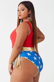 Plus Size Wonder Woman Design Bodysuit Wonder Woman Design Curvy Swimwear Women Swimsuits