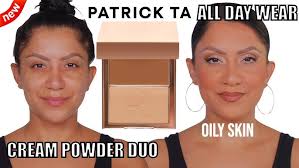 *new* PATRICK TA CREAM FOUNDATION & POWDER DUO REVIEW+ALL DAY WEAR TEST  *oily skin*| MagdalineJanet