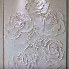 Bas Relief Plaster Roses Wall Panel Plaster Wall Art Rose Wall Paris Wall Art