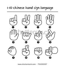 Black And White Sign Language Chinese Hand Count Black One To Ten Hand Count Number Set Of Chinese Sign Language Hand Icon Hand Sign Language Sign Language Language