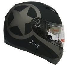 Star Matte Black Dual Visor Full Face Motorcycle Helmet W