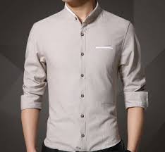 Mens Stand Up Collar Oxford Shirt Casual Shirts For Men Slim Fit Dress Shirts Mens Shirts