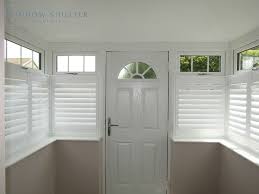 Upvc porch vs wood porch? Cafe Shutters For Box Bay Windows In Porch In Uckfield