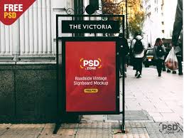 Check Out This New Freebie Roadside Vintage Signboard Mockup This Will Look Perfect For Advertising Your Brand In The Most Signboard Sign Board Design Mockup