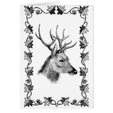 Buck Deer Leaf Frame Animal Wildlife Art Zazzle Com Wildlife Art Buck Deer Card Art