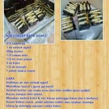 1 bungkus biskut marie 500 gm milo 1 tin susu cair 1 paket buttercup 250gm 1 cawan gula 5 biji telur. Resepi Kek Batik Home Facebook