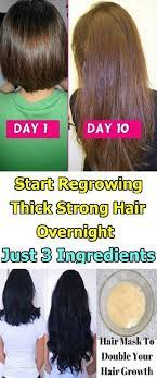 Start Regrowing Thick Strong Hair Overnight With Just 3 Ingredients Grow Natural Hair Faster Help Hair Grow How To Grow Natural Hair