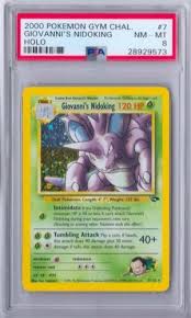 Get the best deals on gym challenge common pokémon individual cards. Nm Mint Psa 8 Giovanni S Nidoking Holo 7 132 Gym Challenge Pokemon Unlimited Pokemon Cards For Sale Pokemon Cards Pokemon