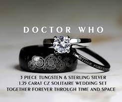 Doctor Who Rings Doctor Who Ring Doctor Who Wedding Cz Wedding Ring Sets