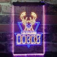 The milwaukee bucks colors are good land green, cream city cream, great lake blue and white. Milwaukee Bucks Logo Neon Like Led Sign Fansignstime