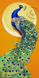 peacock moon orestes bouzon suluboya resimler yeni sanat ve kus cizimleri