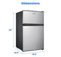 Midea 3.1 cu. ft. Compact Refrigerator with Full-Width Freezer (Stainless  Steel)