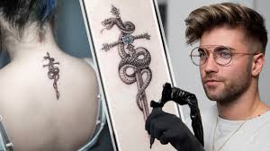 Snake tattoos ideas & designs. Micro Snake Dagger Tattoo Time Lapse Youtube