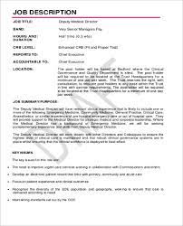Executive assistant to the chair, medical director and manager the royal college of physicians of london plays a pivotal role in setting the standards and through a variety of activities, influences the quality of medical practice in hospitals. Free 9 Medical Director Job Description Samples In Ms Word Pdf