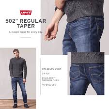 Mens Levis 502 Regular Taper Fit Stretch Jeans