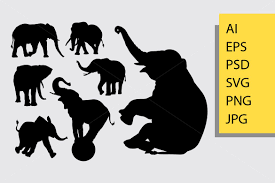 Download Elephant Wild Animal Silhouette Graphic By Cove703 Dengan Gambar PSD Mockup Templates