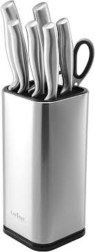 The miyabi 10 slot bamboo knife block is designed to hold 8 knives, kitchen shears and a honing steel. Laxinis World Universal Knife Block Stainless Steel Modern Rectangular Design With Scissors Slot Knife Holder Counter Top Storage Holds 12 8 Blade Knives 9 1 By 4 Buy Online In Antigua And Barbuda At Antigua Desertcart Com Productid