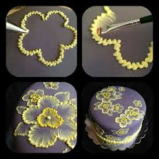 Easy Flower Cake Design For Next Year S Birthday Cake Brush Embroidery Cake Cake Designs Flower Cake
