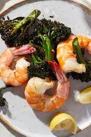 Roasted Broccoli With Shrimp Recipe Recipe Recipes Roasted Broccoli Seafood Recipes