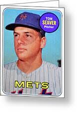 1969 Tom Seaver Topps card Greeting Card by David Lee Thompson
