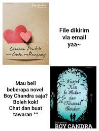 Ia masih menempuh pendidikan di universitas negeri padang. Novel Boy Chandra Pdf Buku Alat Tulis Buku Di Carousell