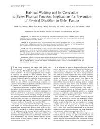 Physical activity is critical to the wellbeing of every person for those who have family members that are physically disabled adults, or others looking for more activities to enjoy, consider a few key suggestions. Pdf Habitual Walking And Its Correlation To Better Physical Function Implications For Prevention Of Physical Disability In Older Persons