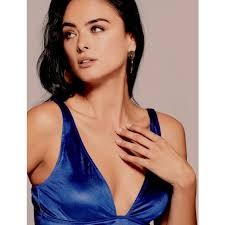 New Guess Marciano Limo Velvet Velour V Neck Cobalt Blue Bodysuit Top XS