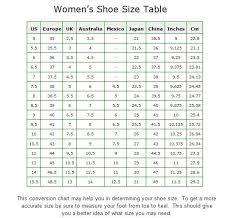 use the following size charts to help you in determining