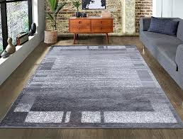 Carpet for dining room and lounge. Buy A2z Rug Palma 9958 Modern Abstract Silver Grey Border Pattern Dining Room Office Studio Area Rug Soft Low Pile 160x230cm 5 3x7 7ft Contemporary Medium Area Carpet Online In Turkey B07czm1drf