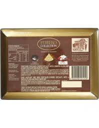 A dark chocolate pearl, surrounded by creamy chocolate filling within a delicate crisp wafer, covered with crunchy dark chocolate morsels. Ferrero Collection Chocolates T15 Rocher Rondnoir Raffaello 15pk 17