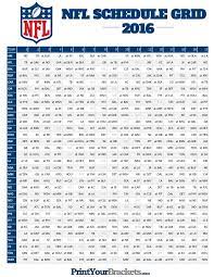 Printable One Page Nfl Schedule